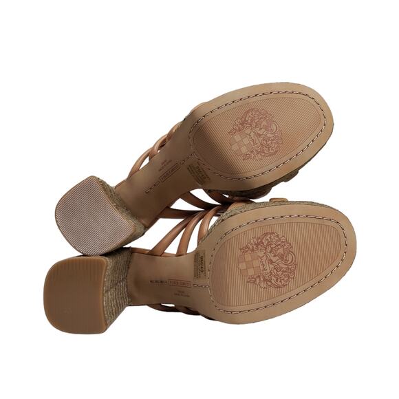 VINCE CAMUTO Womens 9 Patrest Leather Platform Sandal in Light Cognac NEW - Picture 10 of 11
